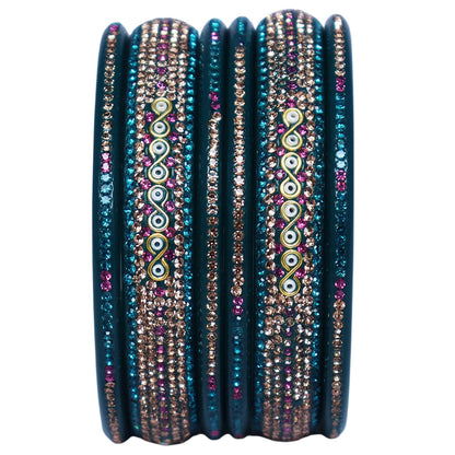 Jaipuri Lac Bangles with Latest Beads & Rhinestone Design