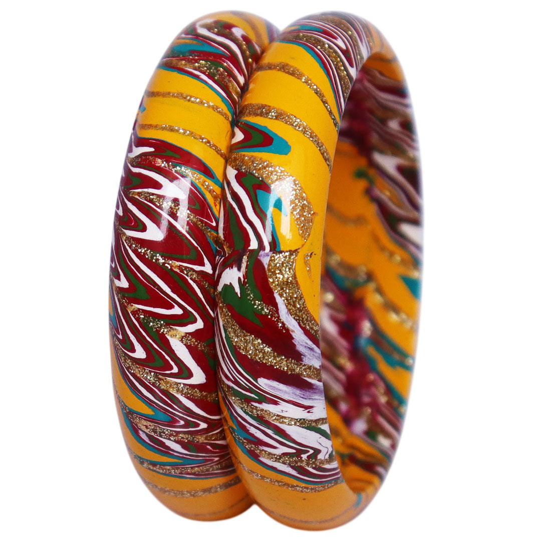 Designer Lac Bangles Latest Wave Design Kada Set