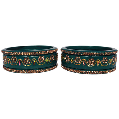 Handmade Traditional Short Lac Bangles Set With Latest Kundan Design
