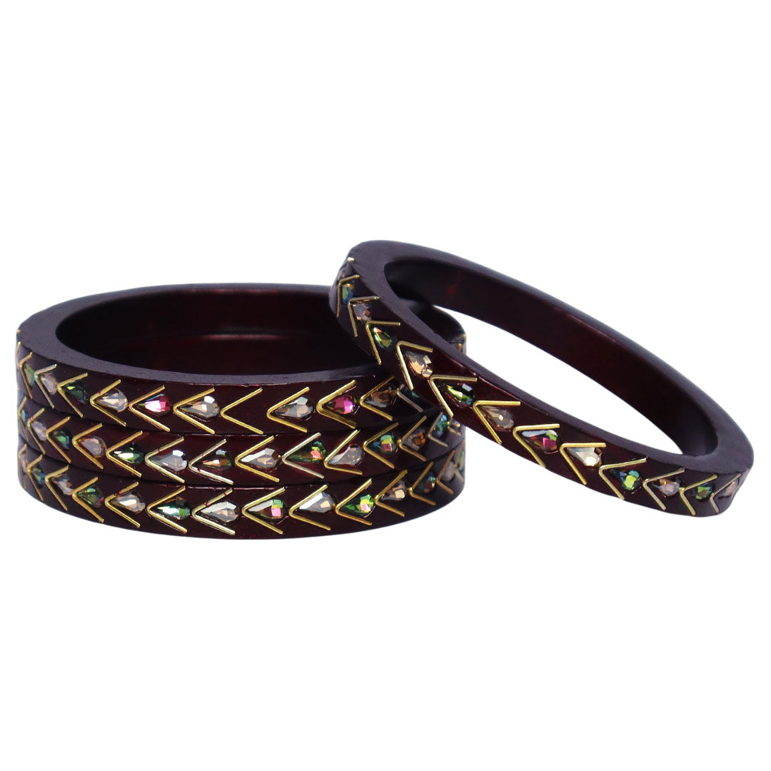 Trendy Lac Kada Bangles Set in Latest Kundan Design