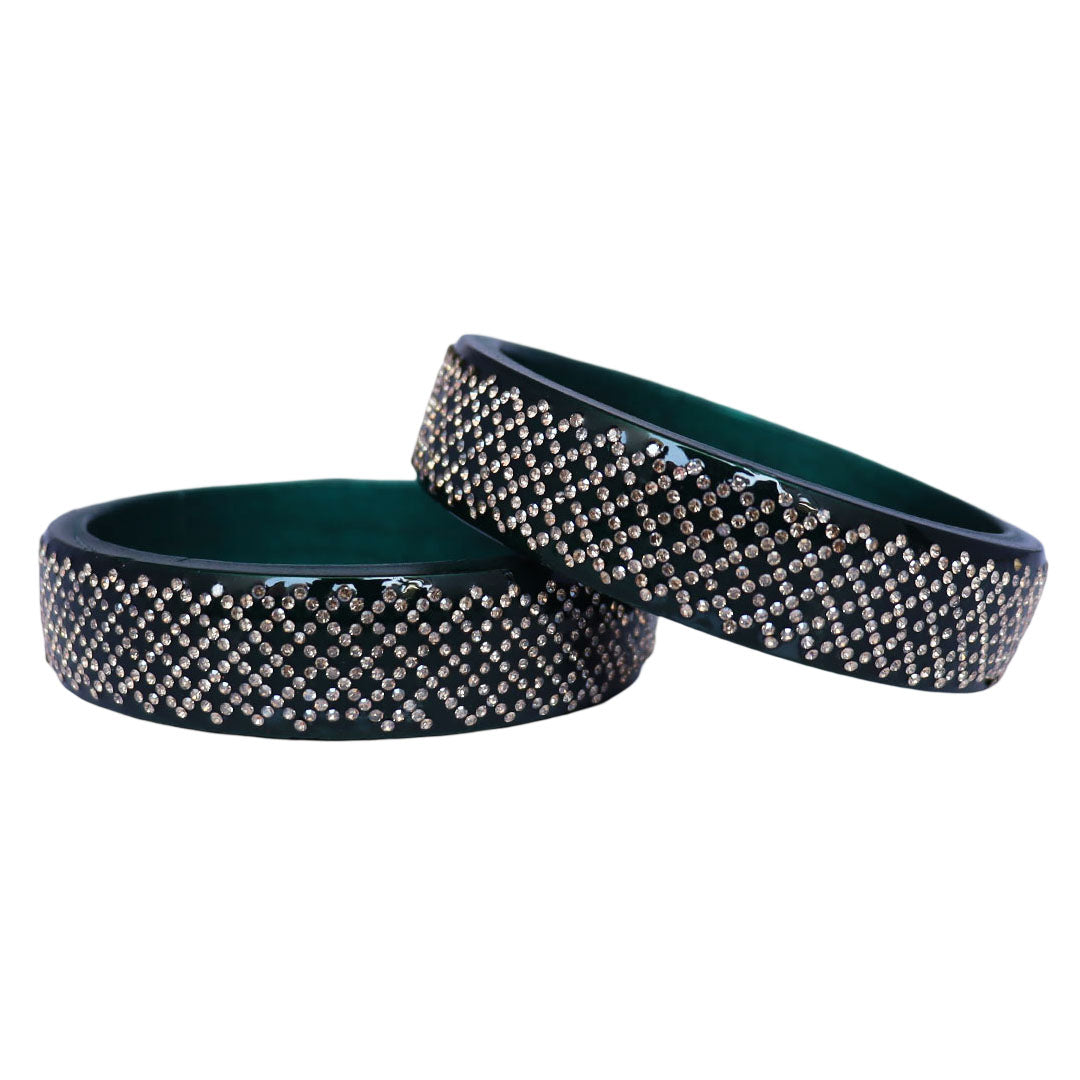 Jaipuri Lac Kada Bangles Set in Latest Rhinestones Design