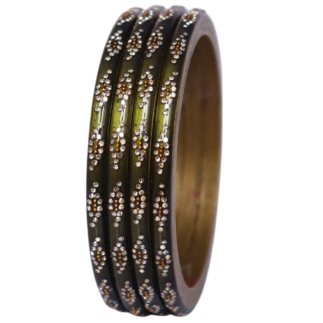 Traditional Rajasthani handmade lac bangles with stone work