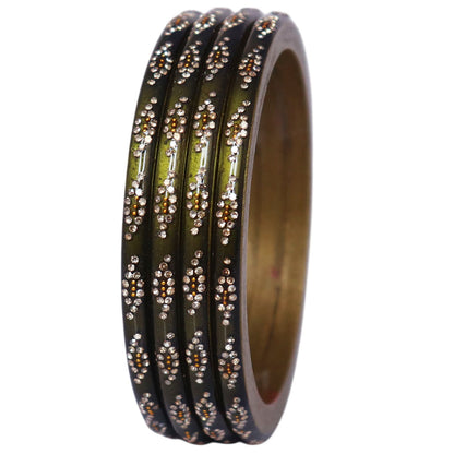 Traditional Rajasthani handmade lac bangles with stone work
