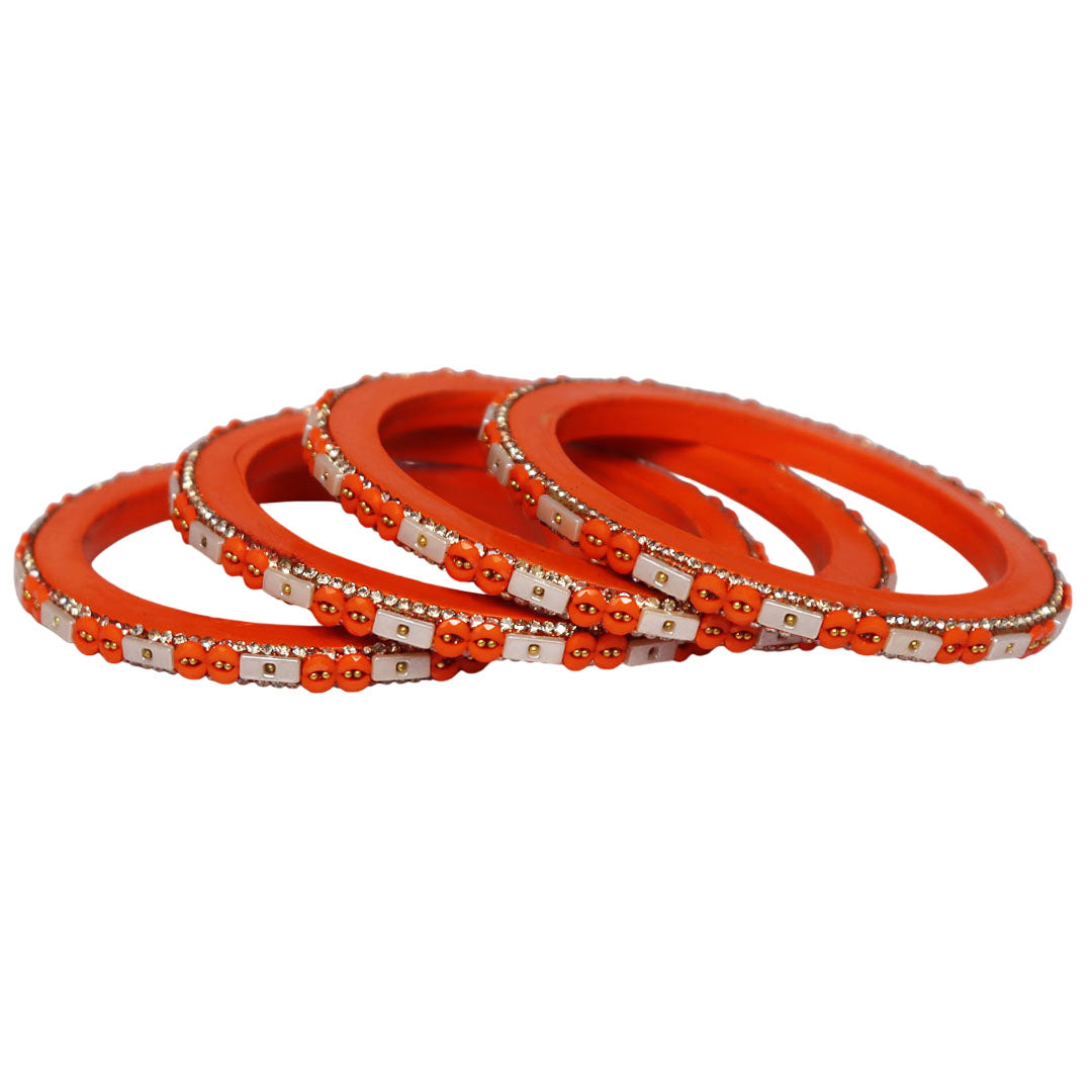Designer Rajasthani Lac Bangles with Rhinestone & Bead Work by Taj Bridal Store