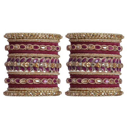Indian Bridal Wedding Bangles Set – Kundan & Beads Work