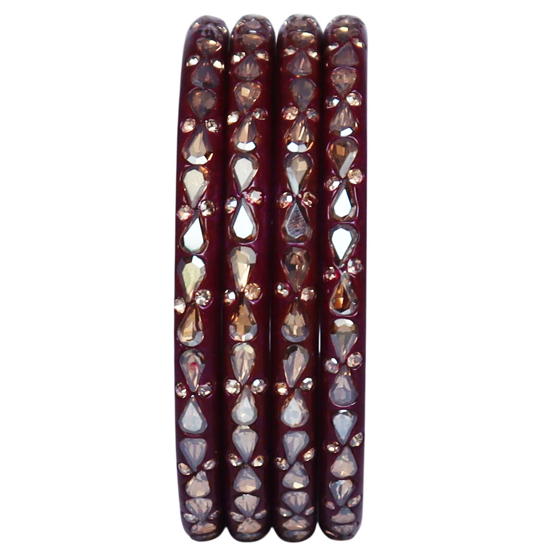Traditional Stone Studded Lac Bangles For Women's