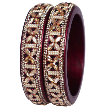 Intricate Kundan Stone Work on Handmade Jaipuri Lac Kada