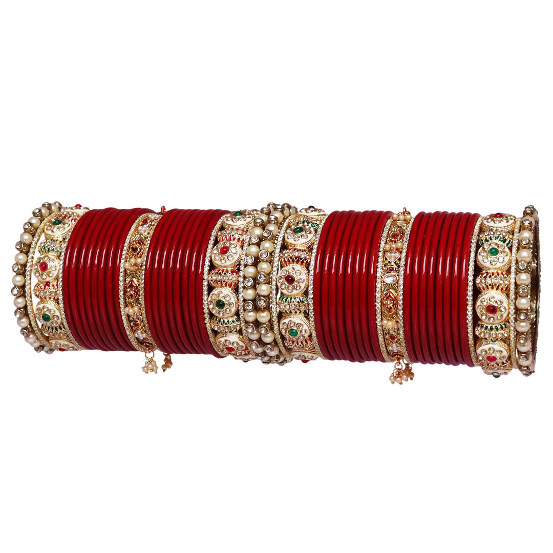 Bridal Bangles Set Designer Artificial Stone Bridal Chura