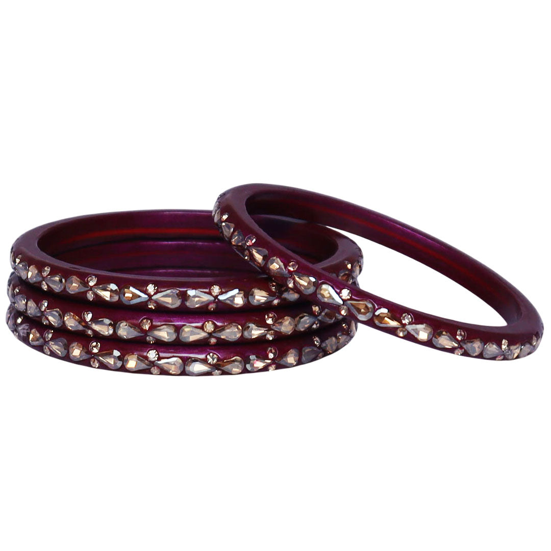 Traditional Stone Studded Lac Bangles For Women's