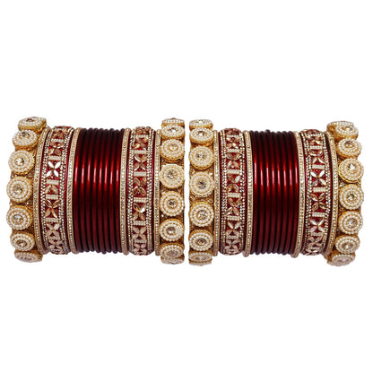 Designer Wedding Bangles with Pearls and Rhinestones