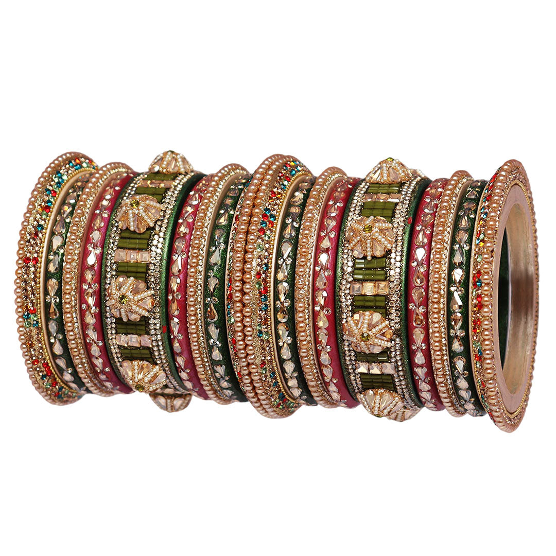 Rajasthani Lac Bangles Wedding Wear Kundan Designer Set