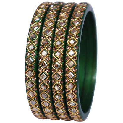 Glossy maroon handmade lac bangles with square Kundan and rhinestones for bridal, wedding, Karwa Chauth, Teej and festive wear