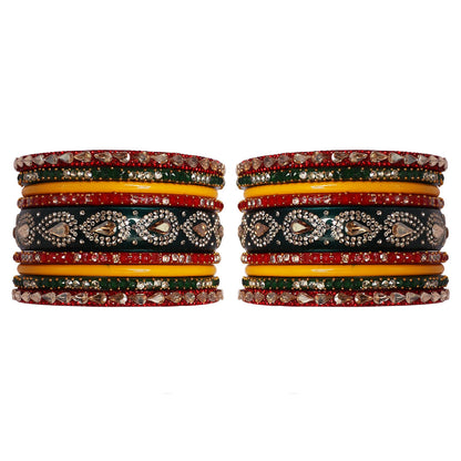 Pure Lac Short Bangles Set With Latest Kundan Design