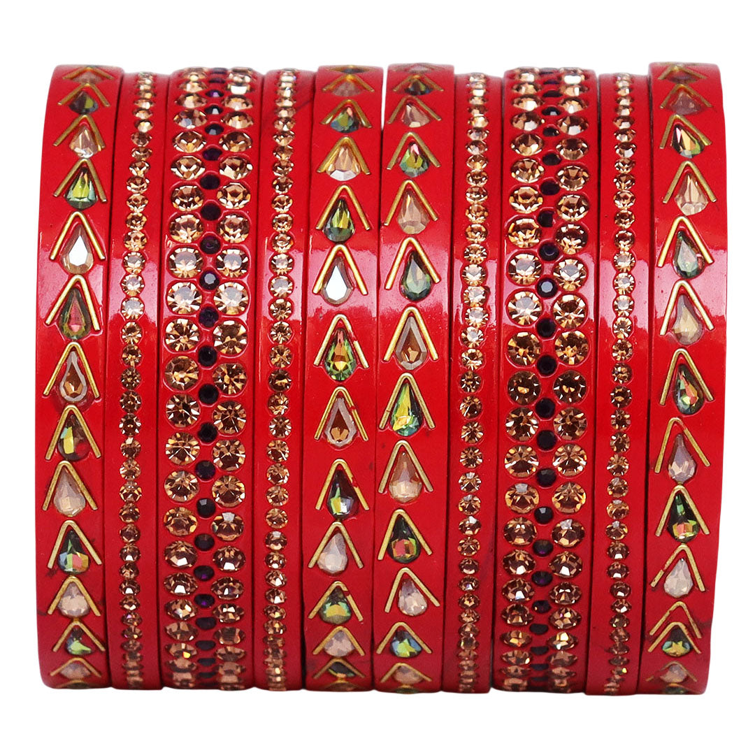 Jaipuri Lac Bangles with Kundan & Artificial Stone Design