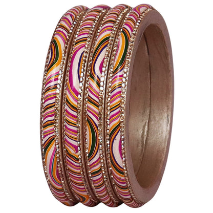 Designer Jaipuri Lac Kada with Multicolor Lahariya Artwork