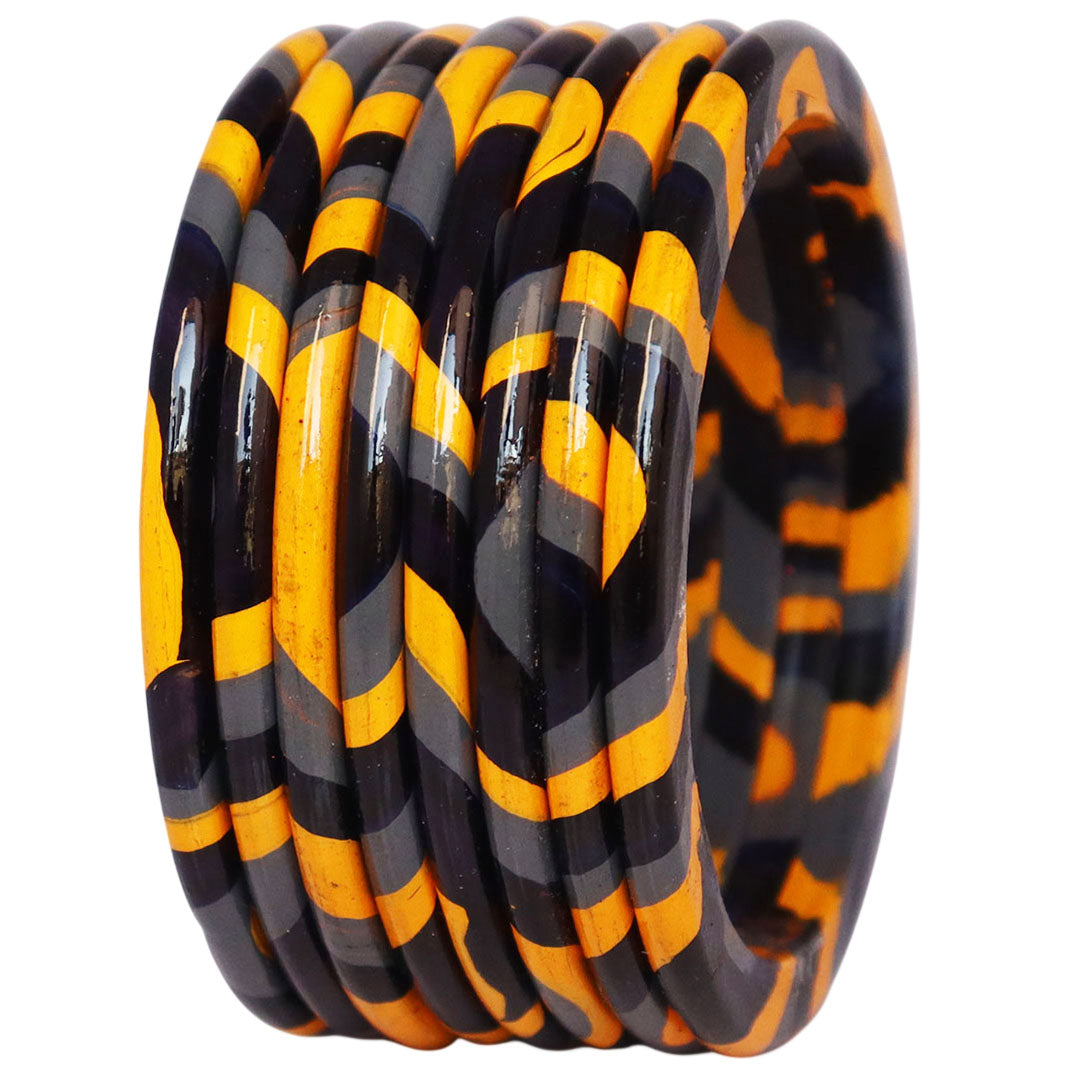 Lac Bangles Set Elegant Lahariya Pattern Bangles