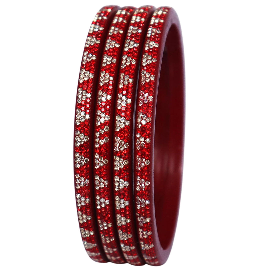Handmade Lac bangles with rhinestone stone work for women