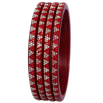 Handmade Lac bangles with rhinestone stone work for women