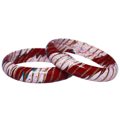 Designer Lac Bangles Latest Wave Design Kada Set