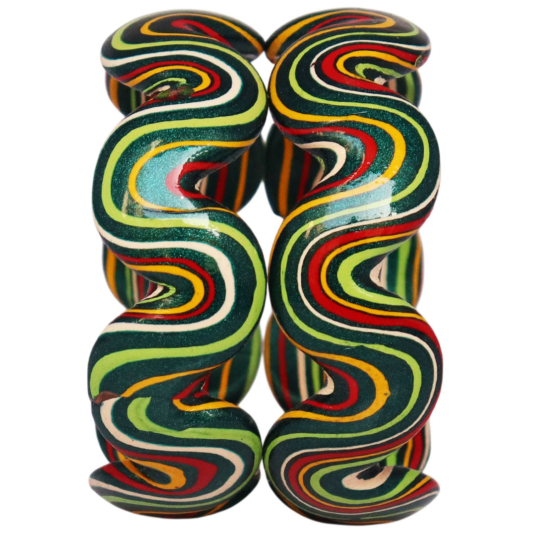 Trendy Wave Pattern Lac Kada for Wedding & Festive Wear