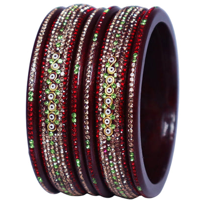 Jaipuri Lac Bangles with Latest Beads & Rhinestone Design