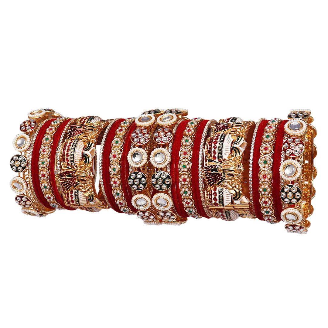 Luxury Rajwadi Wedding Bangles Set With Latest Dulha-Dulhan Motifs
