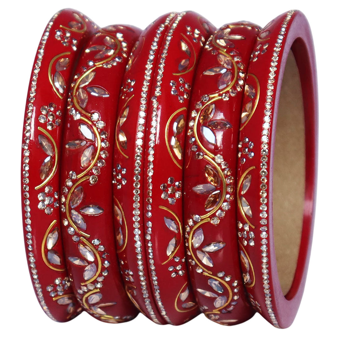 Fashionable Short Lac Bangles Set With Beautiful Kundan Design