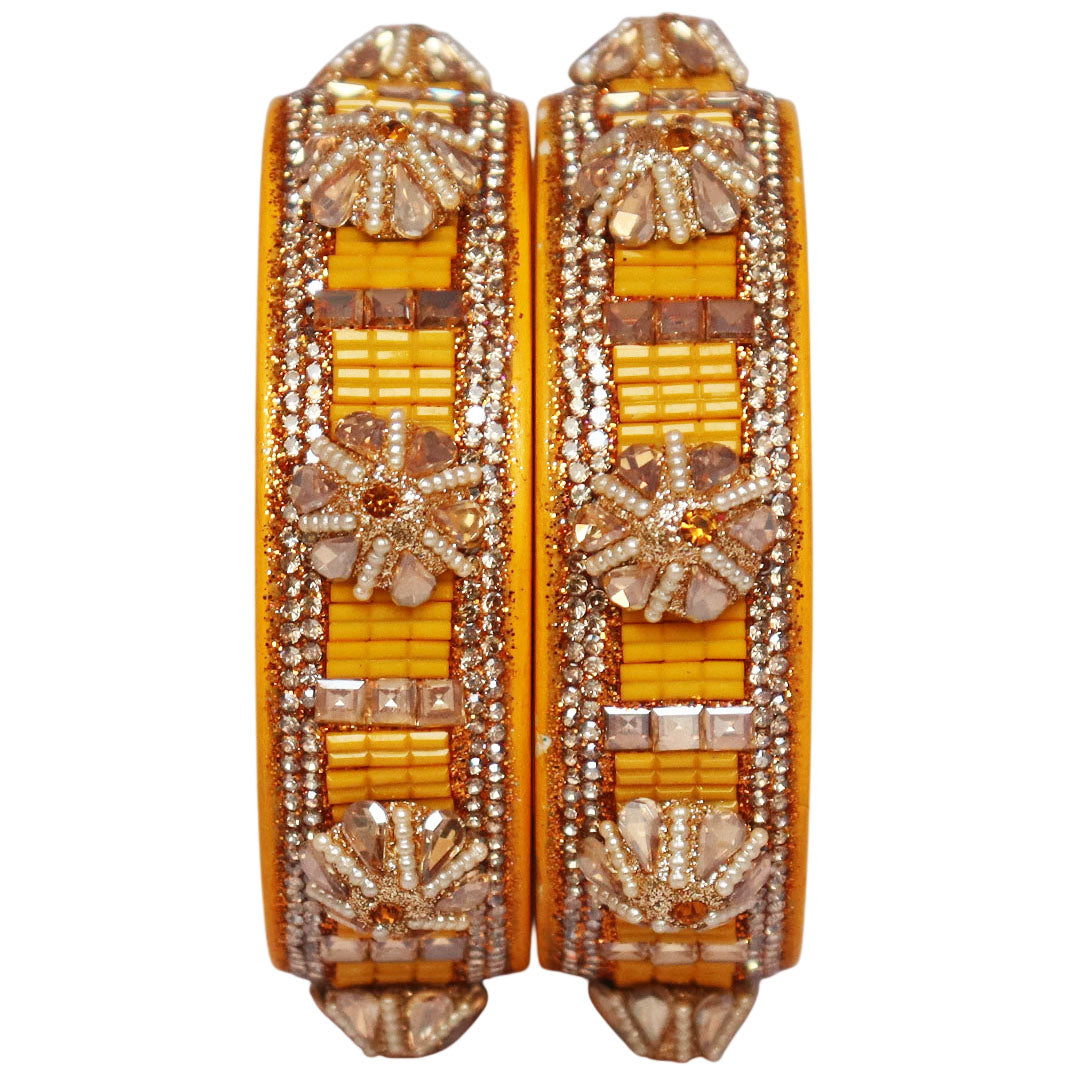 Jaipuri Lac Bangles Kundan Pearl Rhinestone Designer Kada