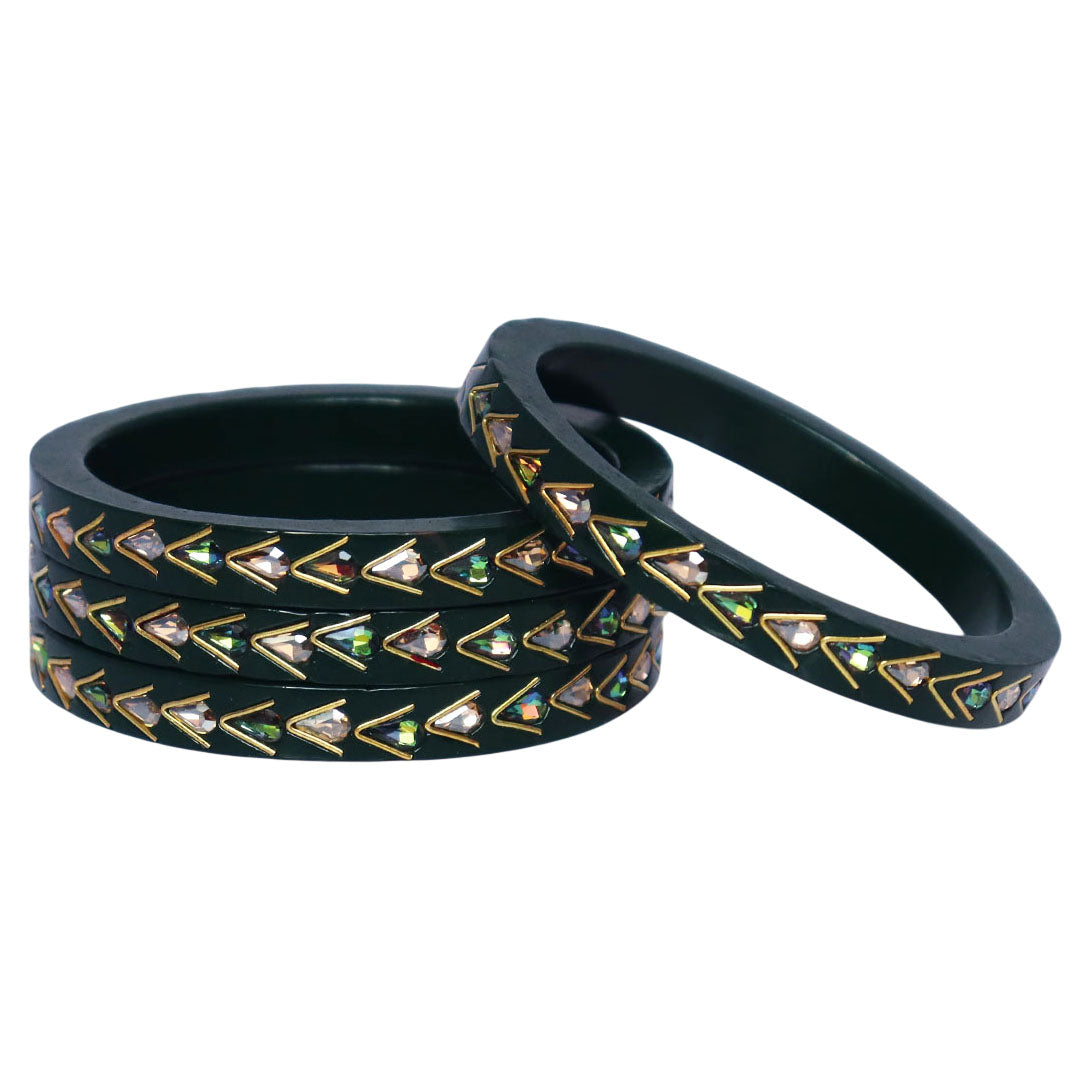 Trendy Lac Kada Bangles Set in Latest Kundan Design