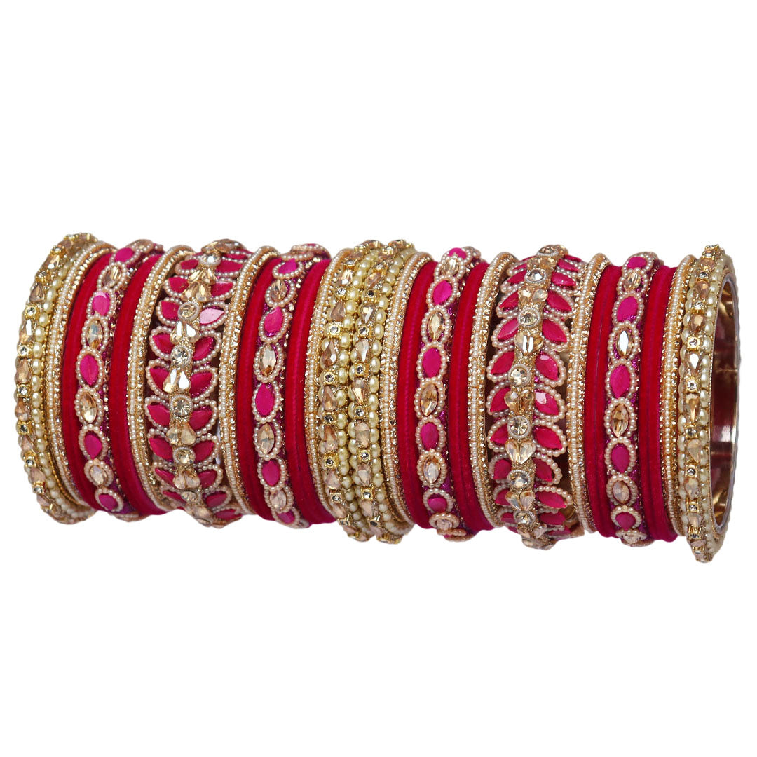 Indian Bridal Wedding Bangles Set – Kundan & Beads Work