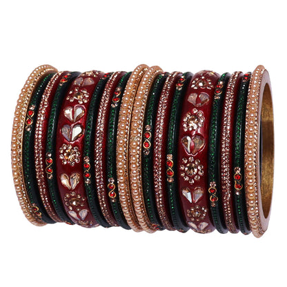 Handmade Lac Bangles For Women With Latest Rhinestones Design
