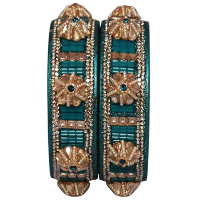 Jaipuri Lac Bangles Kundan Pearl Rhinestone Designer Kada