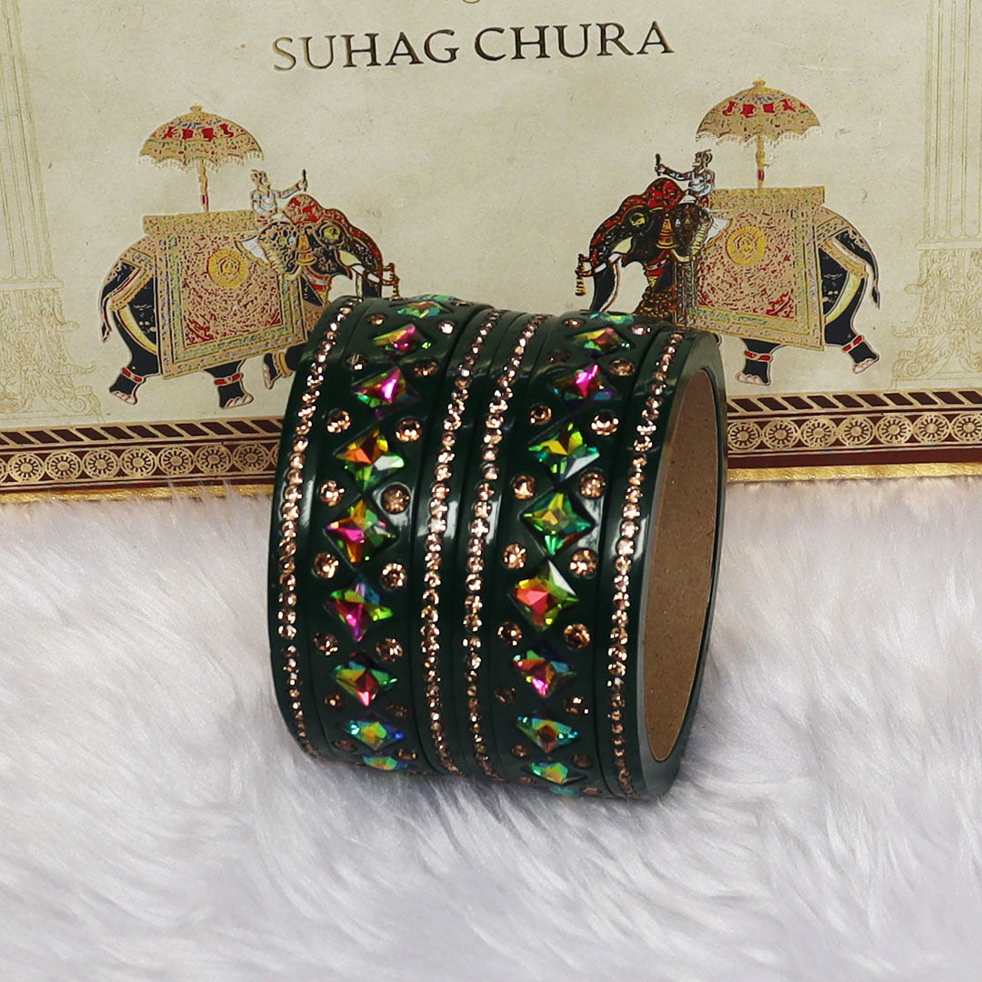 Rakhi Special Traditional Lac Bangles Set With Latest Kundan Design