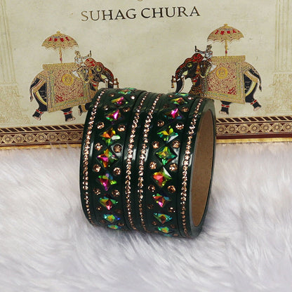 Rakhi Special Traditional Lac Bangles Set With Latest Kundan Design