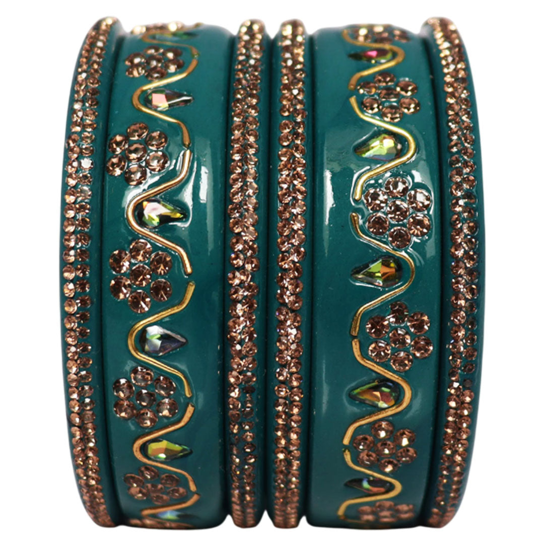 Handmade Traditional Short Lac Bangles Set With Latest Kundan Design