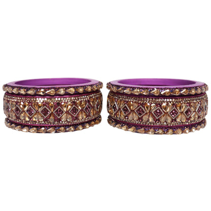 Fancy Short Lac Bangles For Women With Latest Kundan Design