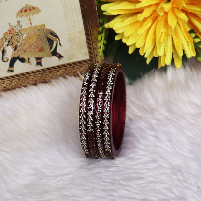 Womens Designer Lac Bangles Set With Latest Rhinestones Design