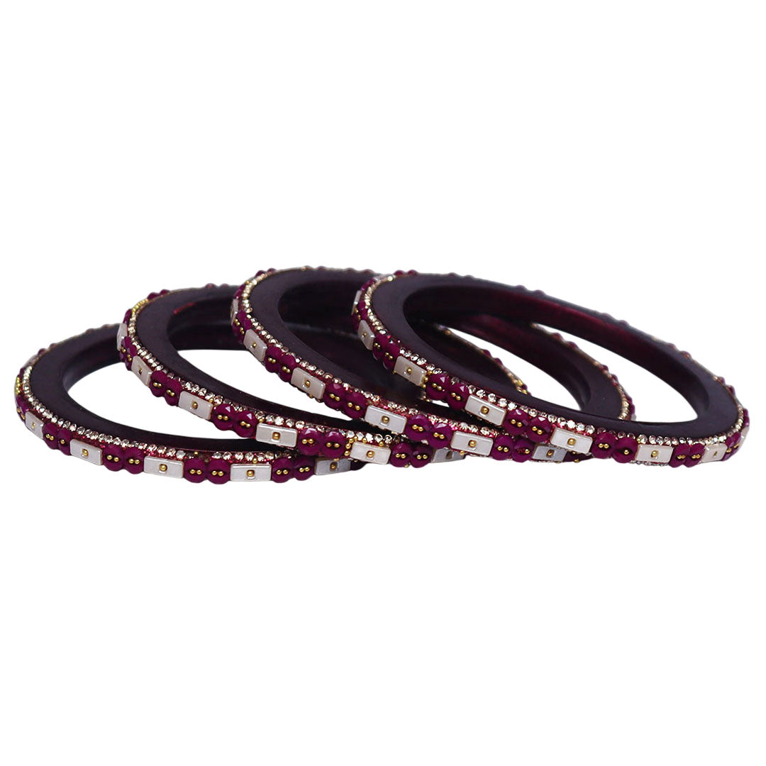 Designer Rajasthani Lac Bangles with Rhinestone & Bead Work by Taj Bridal Store