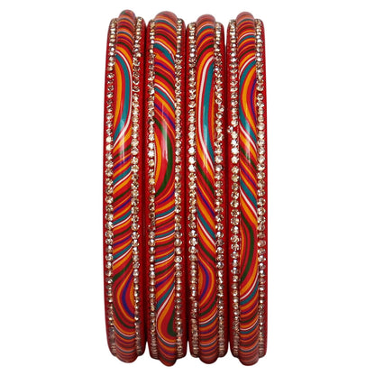 Designer Jaipuri Lac Kada with Multicolor Lahariya Artwork