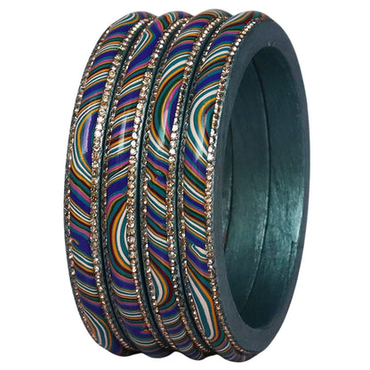 Designer Jaipuri Lac Kada with Multicolor Lahariya Artwork