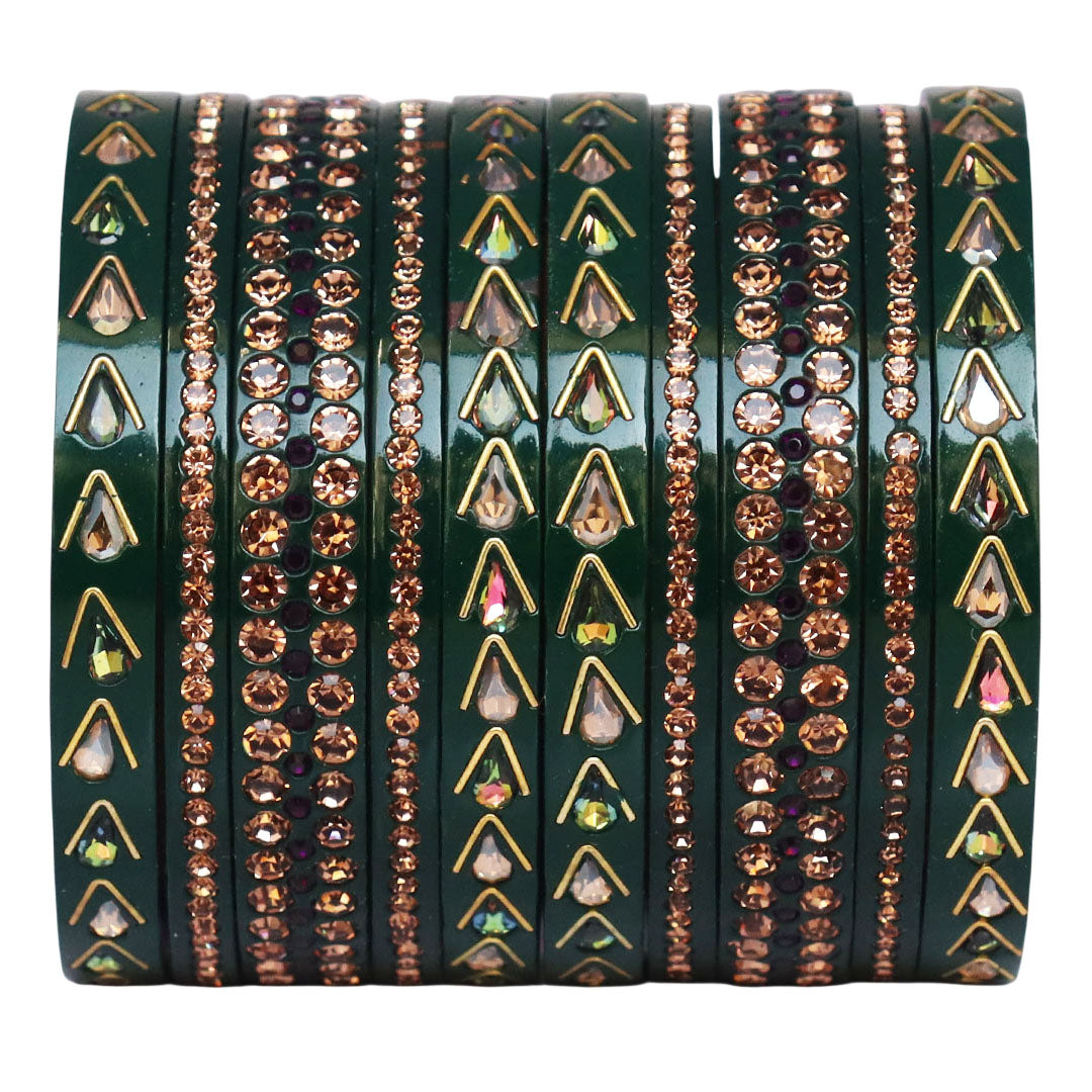 Jaipuri Lac Bangles with Kundan & Artificial Stone Design