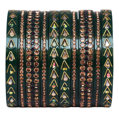 Jaipuri Lac Bangles with Kundan & Artificial Stone Design