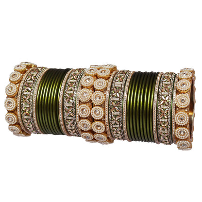 Handmade Rakhi Special Lac Bangles with Kundan Stone Work
