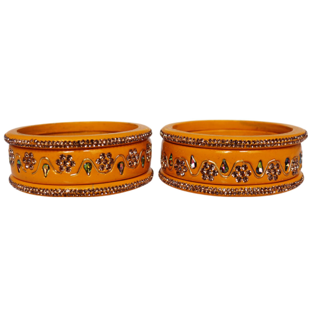 Handmade Traditional Short Lac Bangles Set With Latest Kundan Design