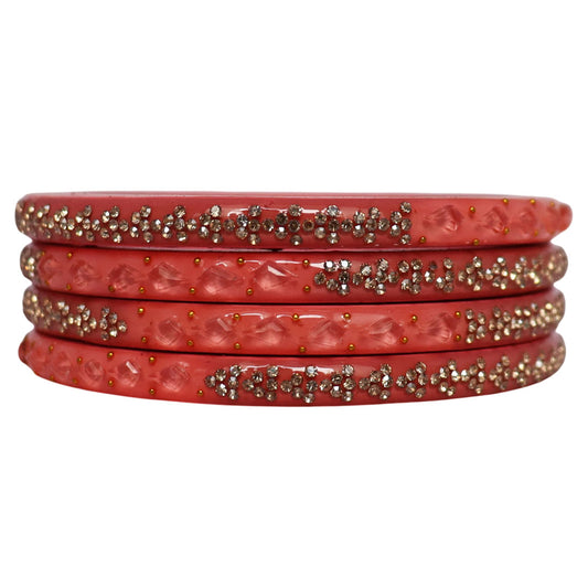 Womens Designer Lac Bangles Set With Latest Rhinestones Design