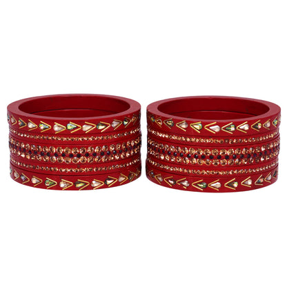 Jaipuri Lac Bangles with Kundan & Artificial Stone Design