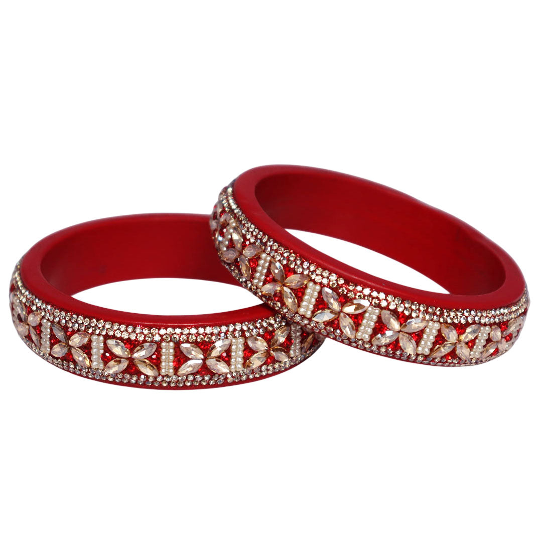 Elegant Jaipuri Lac Kundan Kada Set for Brides and Wedding Guests