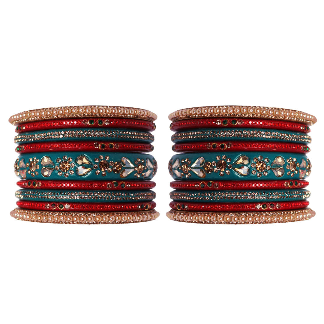 Handmade Lac Bangles For Women With Latest Rhinestones Design
