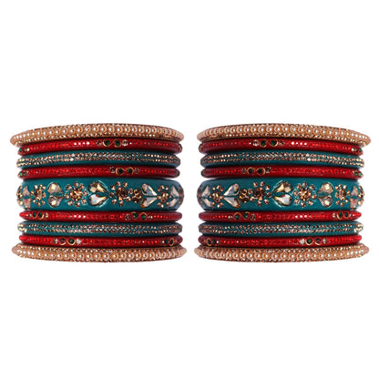 Handmade Lac Bangles For Women With Latest Rhinestones Design