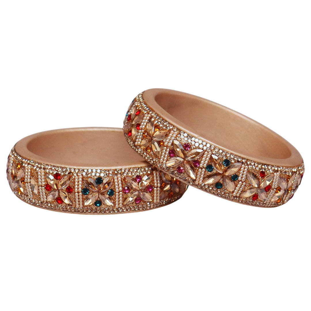 Jaipuri Handmade Lac Kada with Kundan Beads Craft